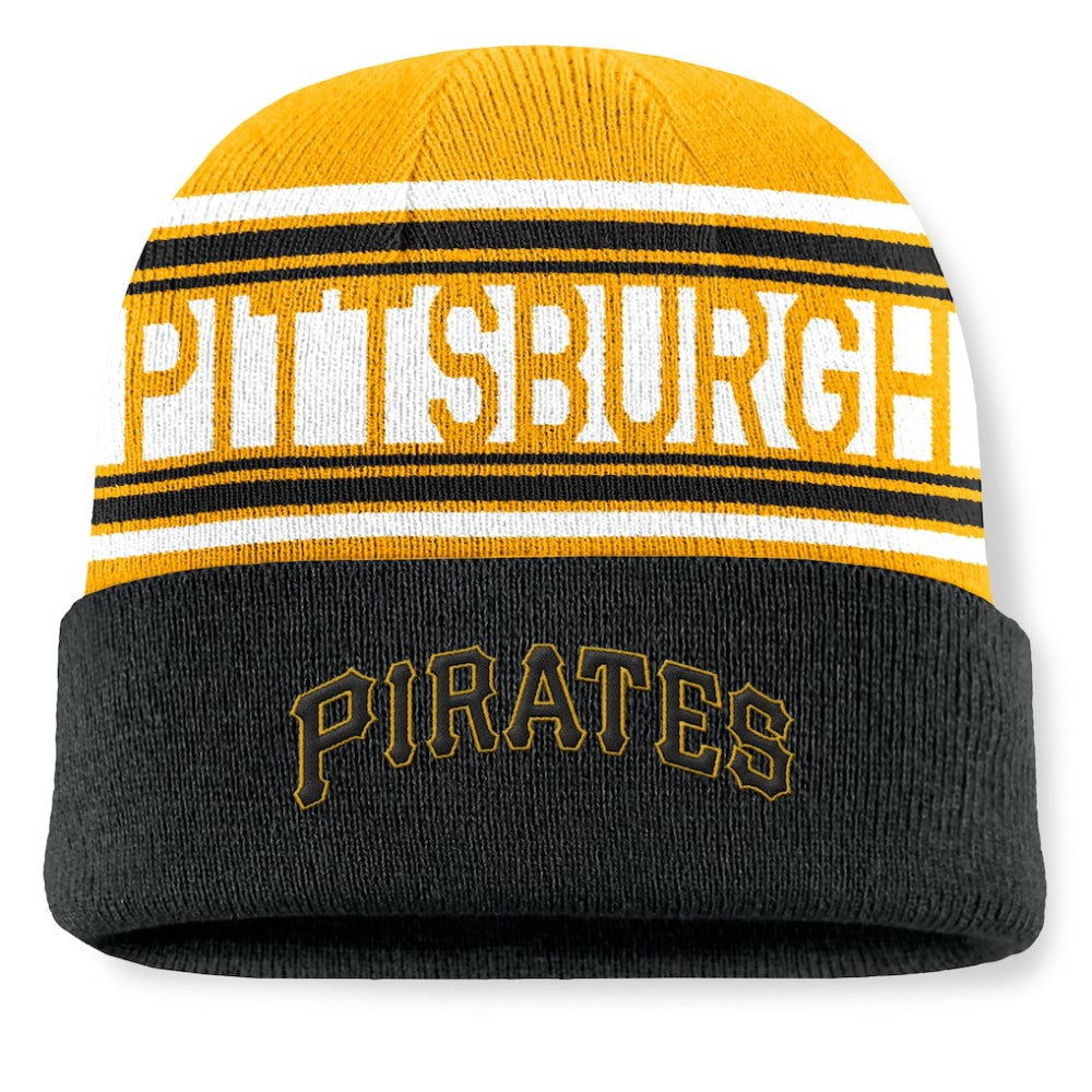 MLB Pittsburgh Pirates Fanatics Fundamental Team Stripe Cuffed Knit Hat