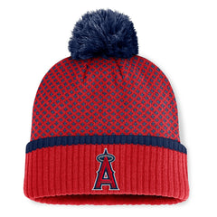 MLB Los Angeles Angels Fanatics Women's Fundamental Jacquard Cuffed Knit Hat with Pom