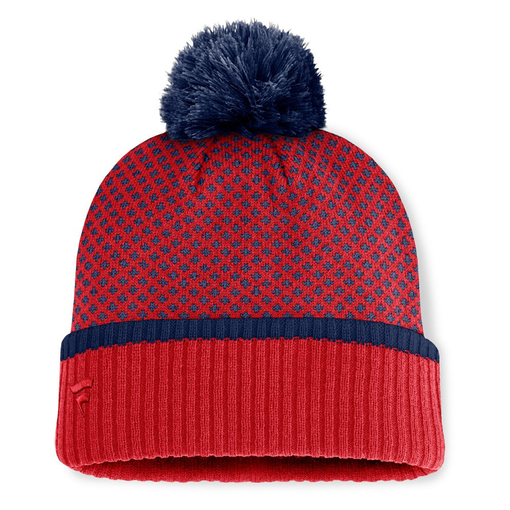 MLB Los Angeles Angels Fanatics Women's Fundamental Jacquard Cuffed Knit Hat with Pom
