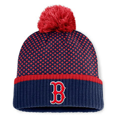 MLB Boston Red Sox Fanatics Women's Fundamental Jacquard Cuffed Knit Hat with Pom