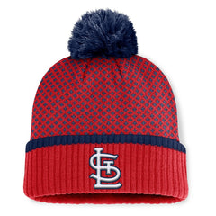 MLB St. Louis Cardinals Fanatics Women's Fundamental Jacquard Cuffed Knit Hat with Pom