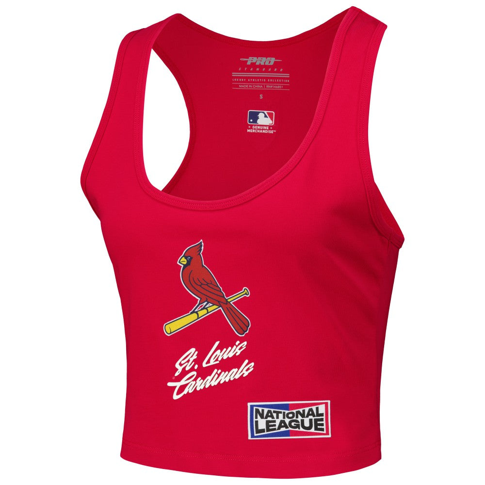 MLB St. Louis Cardinals Pro Standard Women's Fast Lane Fitted Tri-Blend Cropped Tank Top