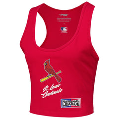 MLB St. Louis Cardinals Pro Standard Women's Fast Lane Fitted Tri-Blend Cropped Tank Top
