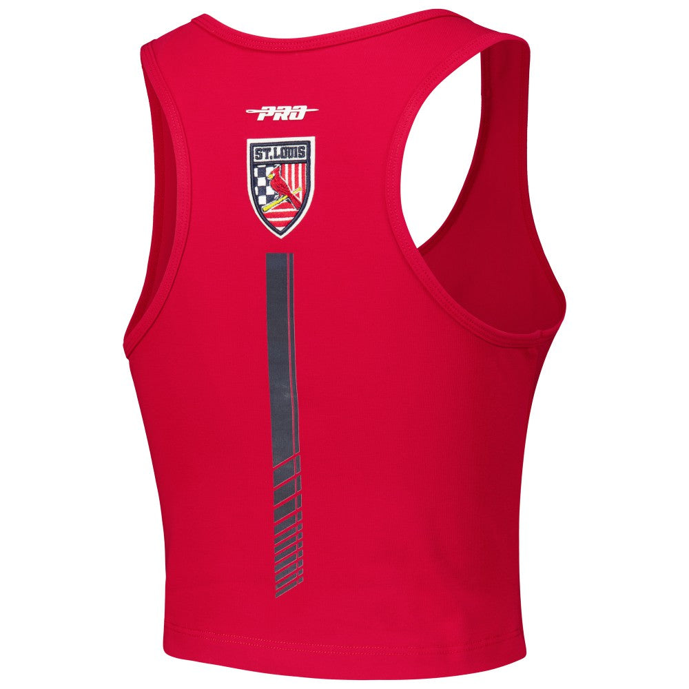 MLB St. Louis Cardinals Pro Standard Women's Fast Lane Fitted Tri-Blend Cropped Tank Top