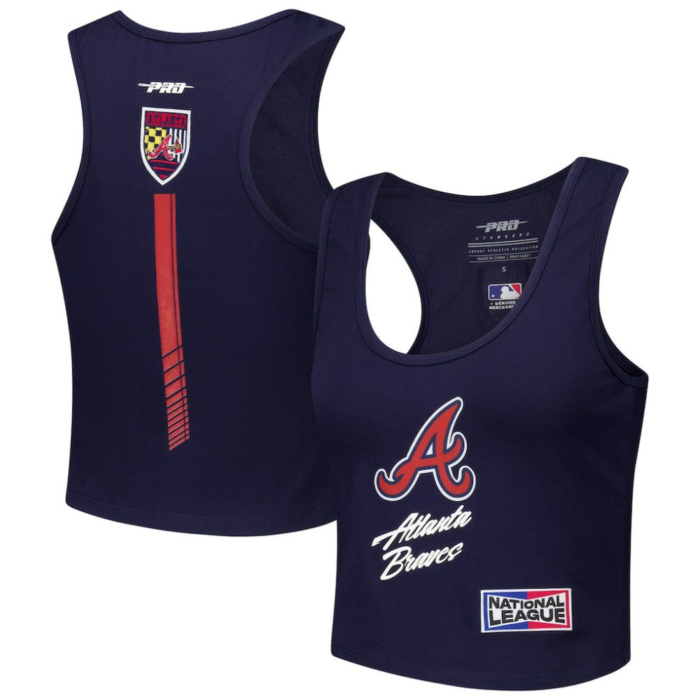 MLB Atlanta Braves Pro Standard Women's Fast Lane Fitted Tri-Blend Cropped Tank Top