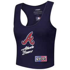 MLB Atlanta Braves Pro Standard Women's Fast Lane Fitted Tri-Blend Cropped Tank Top