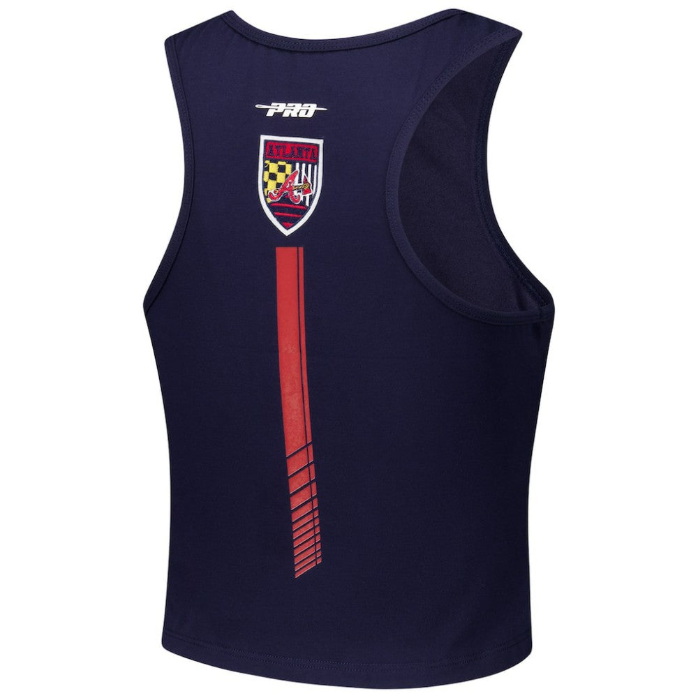 MLB Atlanta Braves Pro Standard Women's Fast Lane Fitted Tri-Blend Cropped Tank Top