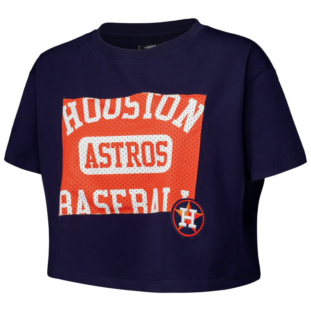 MLB Houston Astros Pro Standard Women's Made To Play Boxy Cropped T-Shirt