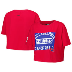 MLB Philadelphia Phillies Pro Standard Women's Made To Play Boxy Cropped T-Shirt