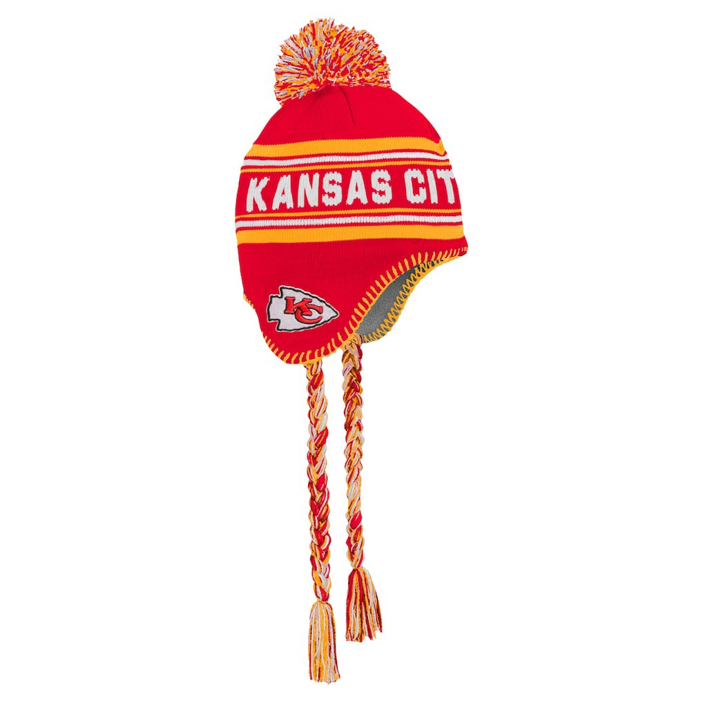 Youth Jacquard Tassel Knit Hat with Pom - Kansas City Chiefs