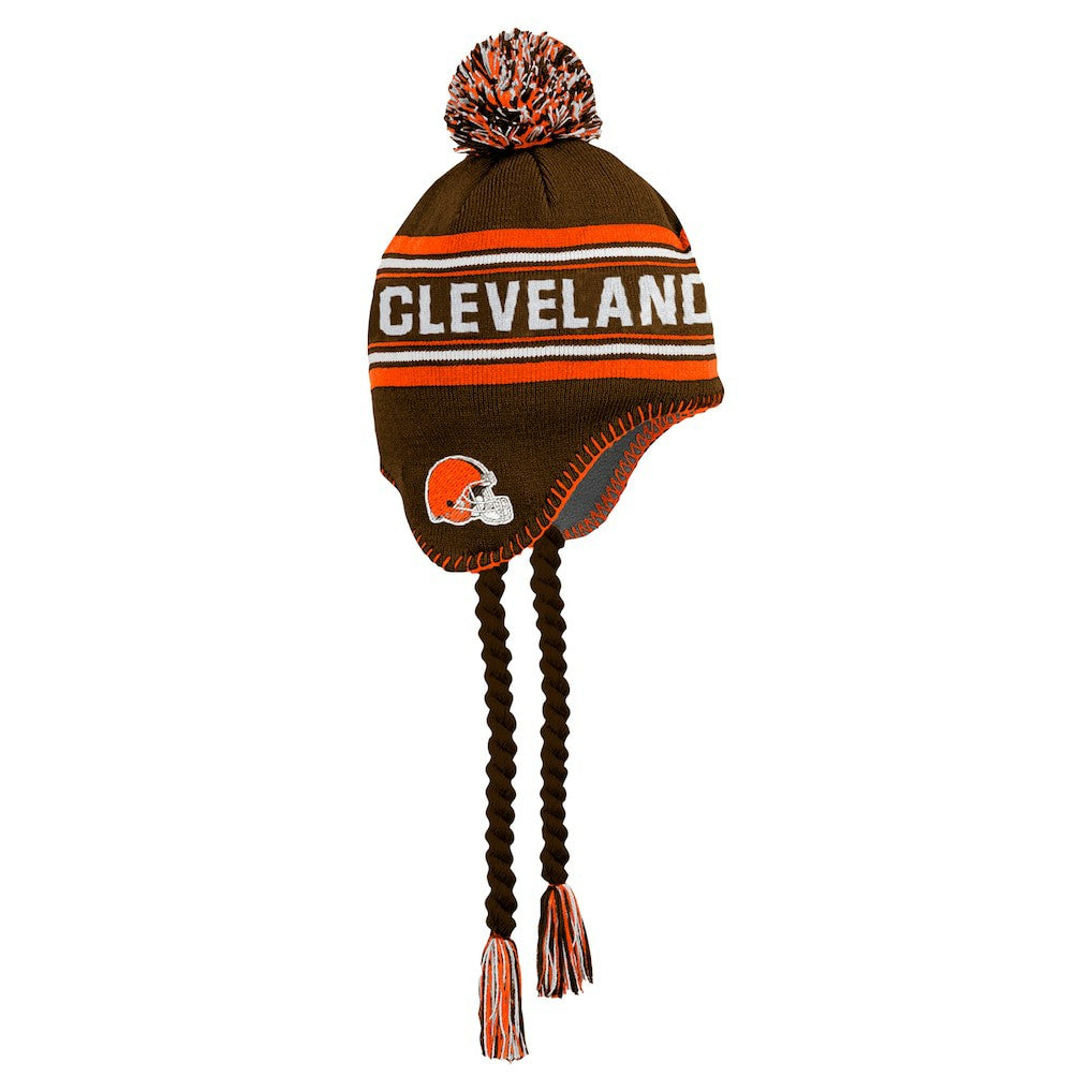 Youth Jacquard Tassel Knit Hat with Pom - Cleveland Browns