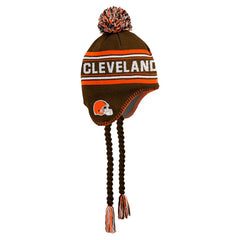Youth Jacquard Tassel Knit Hat with Pom - Cleveland Browns