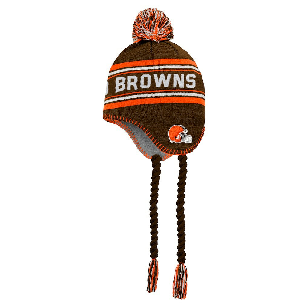Youth Jacquard Tassel Knit Hat with Pom - Cleveland Browns