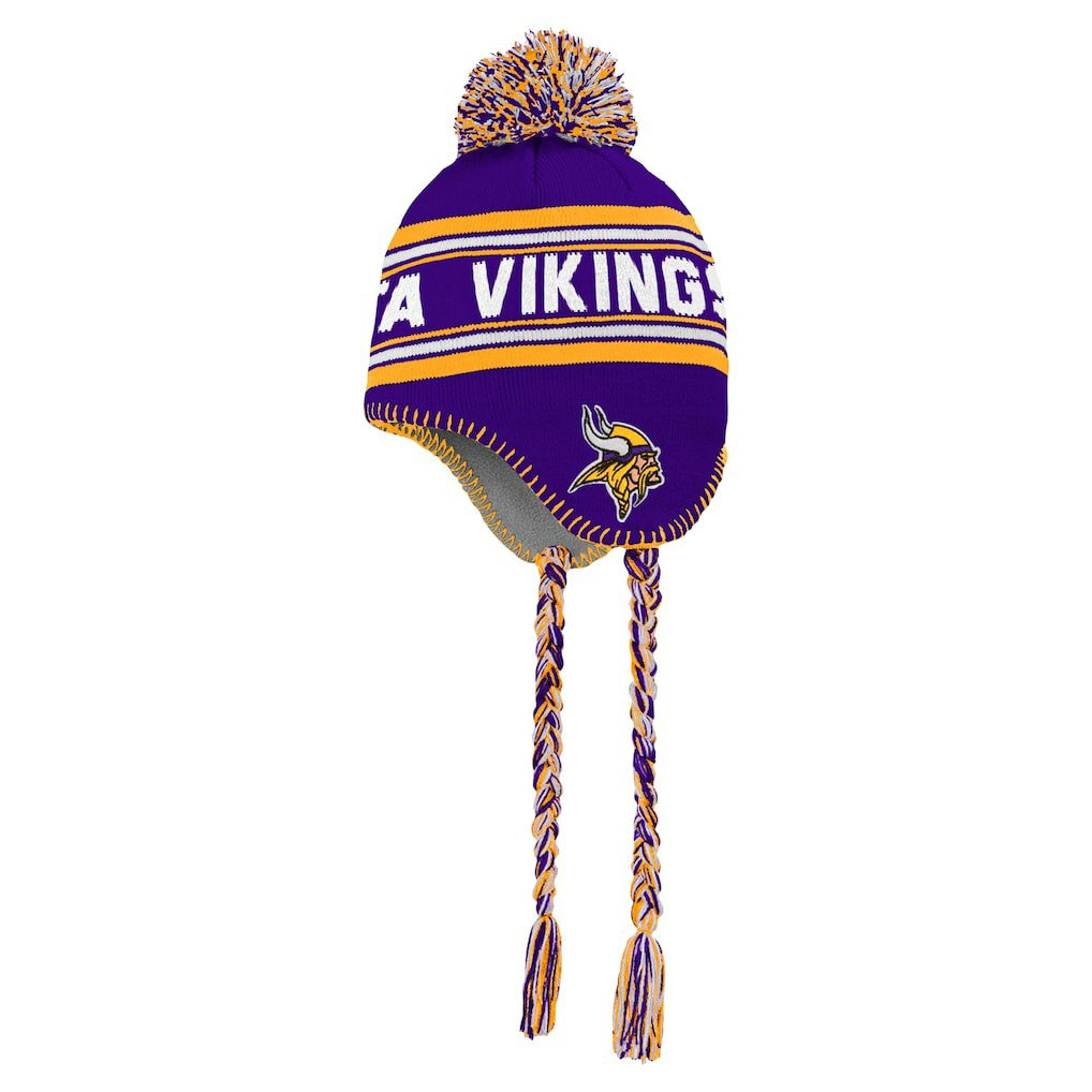 Youth Jacquard Tassel Knit Hat with Pom - Minnesota Vikings