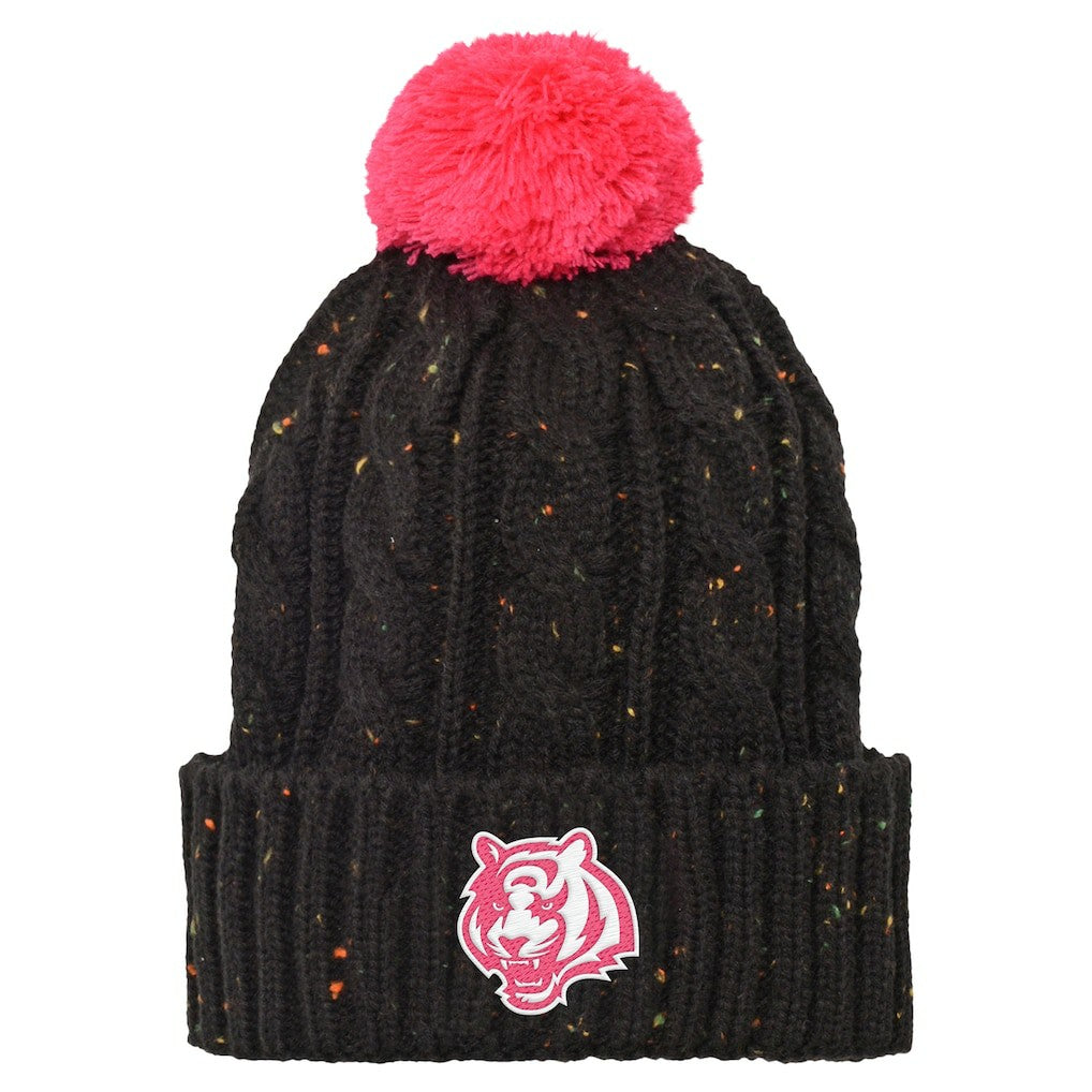 Girls Youth Nep Yarn Cuffed Knit Hat with Pom - Cincinnati Bengals