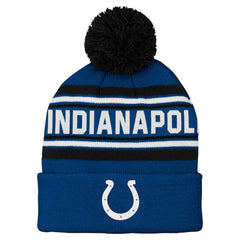 Preschool Jacquard Cuffed Knit Hat with Pom - Indianapolis Colts