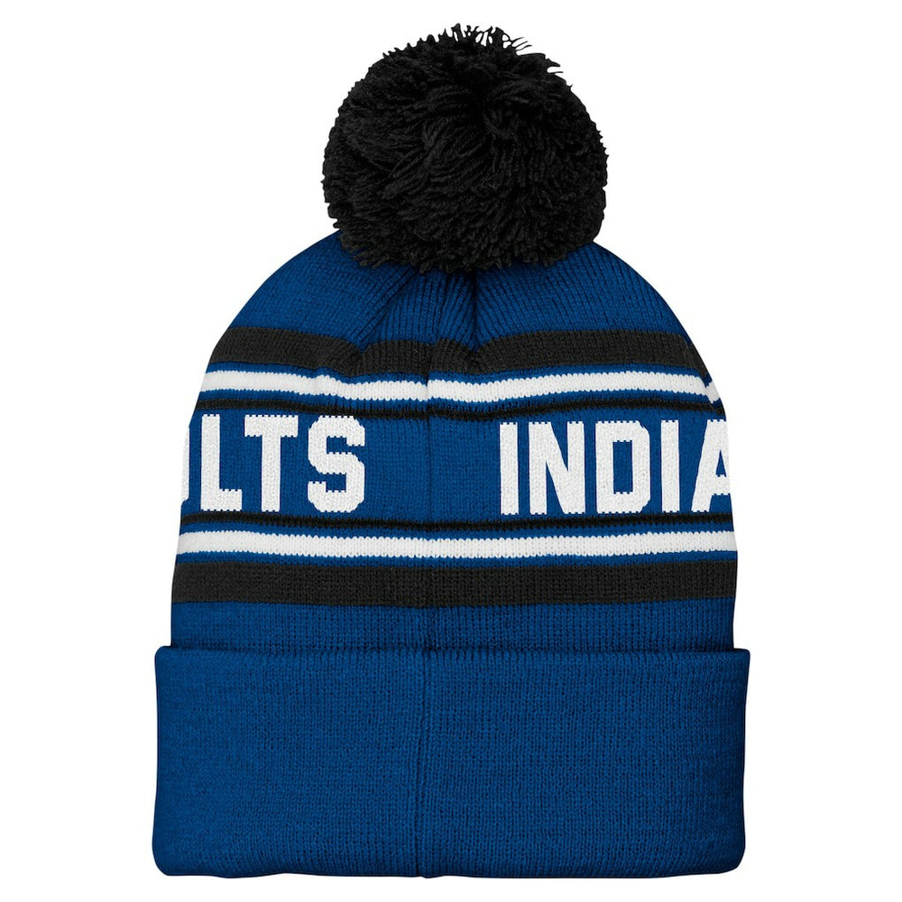 Preschool Jacquard Cuffed Knit Hat with Pom - Indianapolis Colts