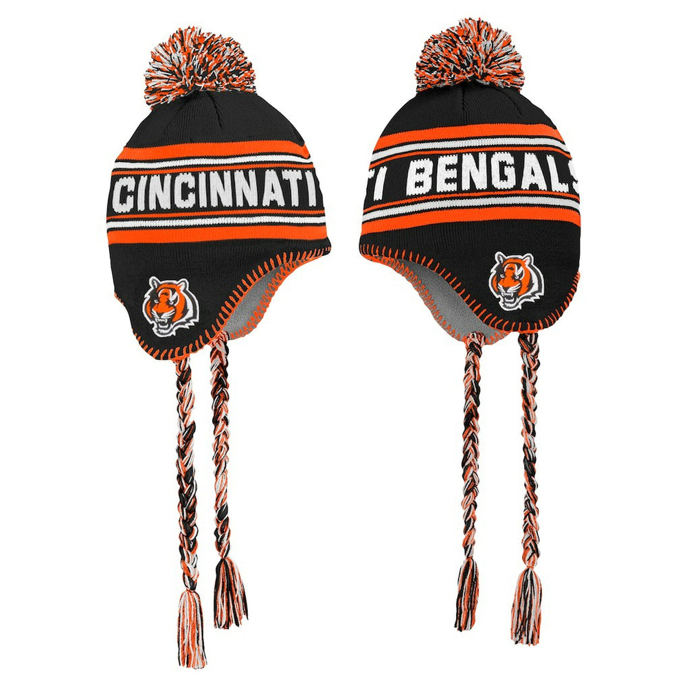 Preschool Jacquard Tassel Knit Hat with Pom - Cincinnati Bengals