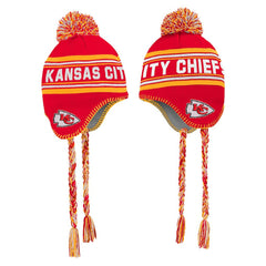 Preschool Jacquard Tassel Knit Hat with Pom - Kansas City Chiefs