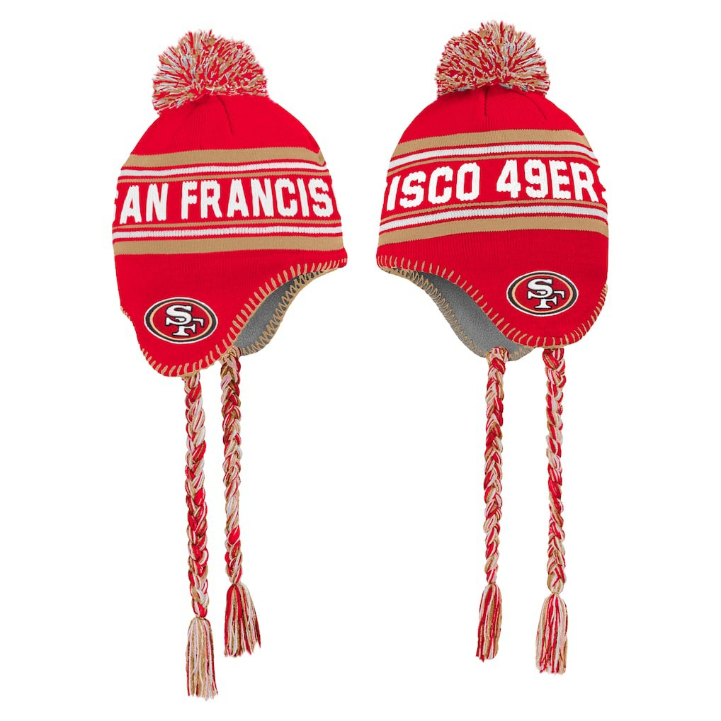 Preschool Jacquard Tassel Knit Hat with Pom - San Francisco 49ers
