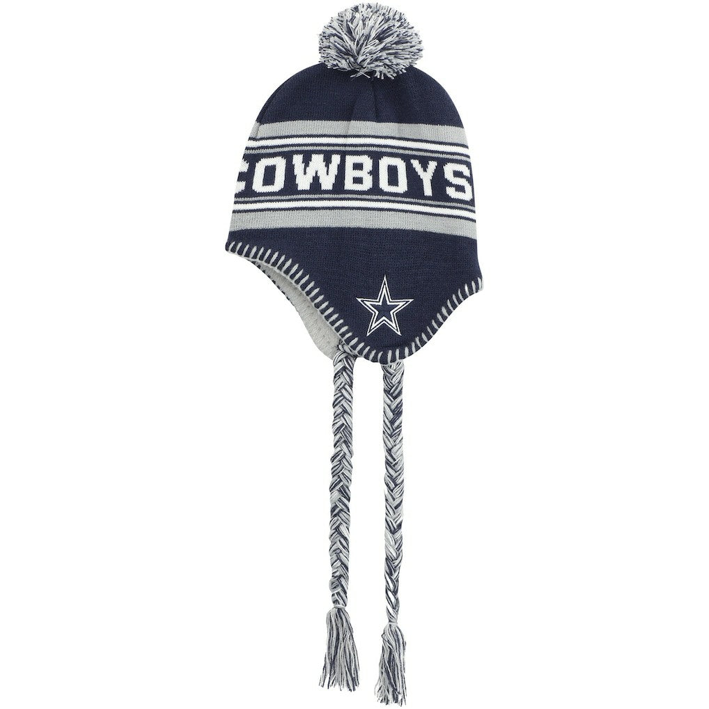 Youth Jacquard Tassel Knit Hat with Pom - Dallas Cowboys