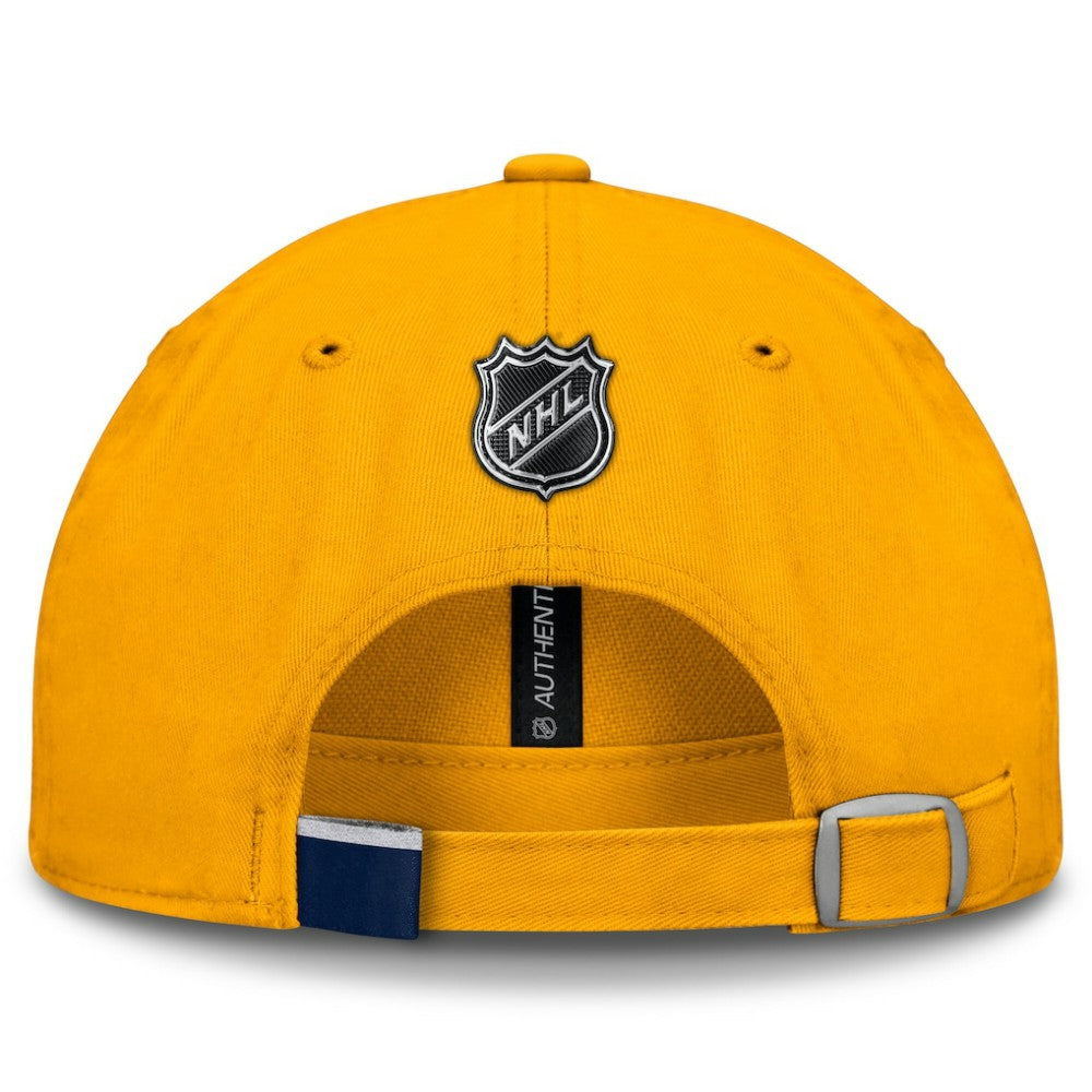 NHL Gold Nashville Predators Fanatics Authentic Pro Prime Adjustable Hat