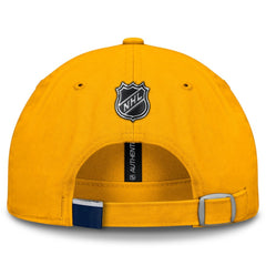 NHL Gold Nashville Predators Fanatics Authentic Pro Prime Adjustable Hat