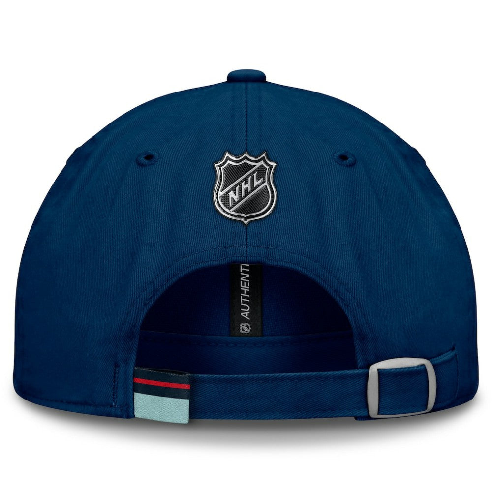 NHL Deep Sea Blue Seattle Kraken Fanatics Authentic Pro Prime Adjustable Hat