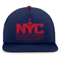 NHL Navy/Red New York Rangers Fanatics Authentic Pro Hometown Rink Foam Trucker Snapback Hat