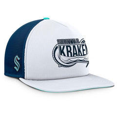 NHL White/Deep Sea Blue Seattle Kraken Fanatics Authentic Pro Hometown Rink Foam Trucker Snapback Hat