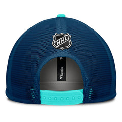 NHL White/Deep Sea Blue Seattle Kraken Fanatics Authentic Pro Hometown Rink Foam Trucker Snapback Hat
