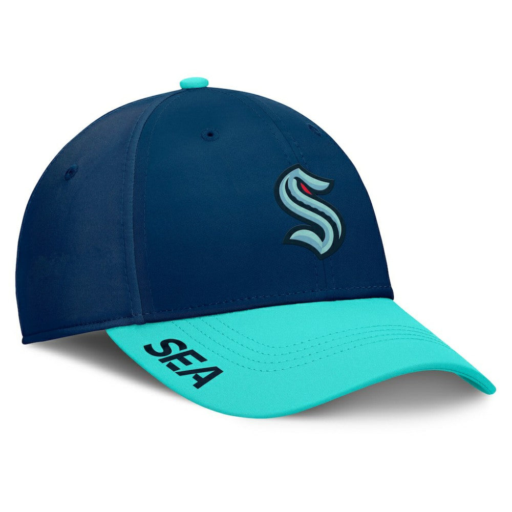 NHL Deep Sea Blue/Light Blue Seattle Kraken Fanatics Authentic Pro Rink Flex Hat