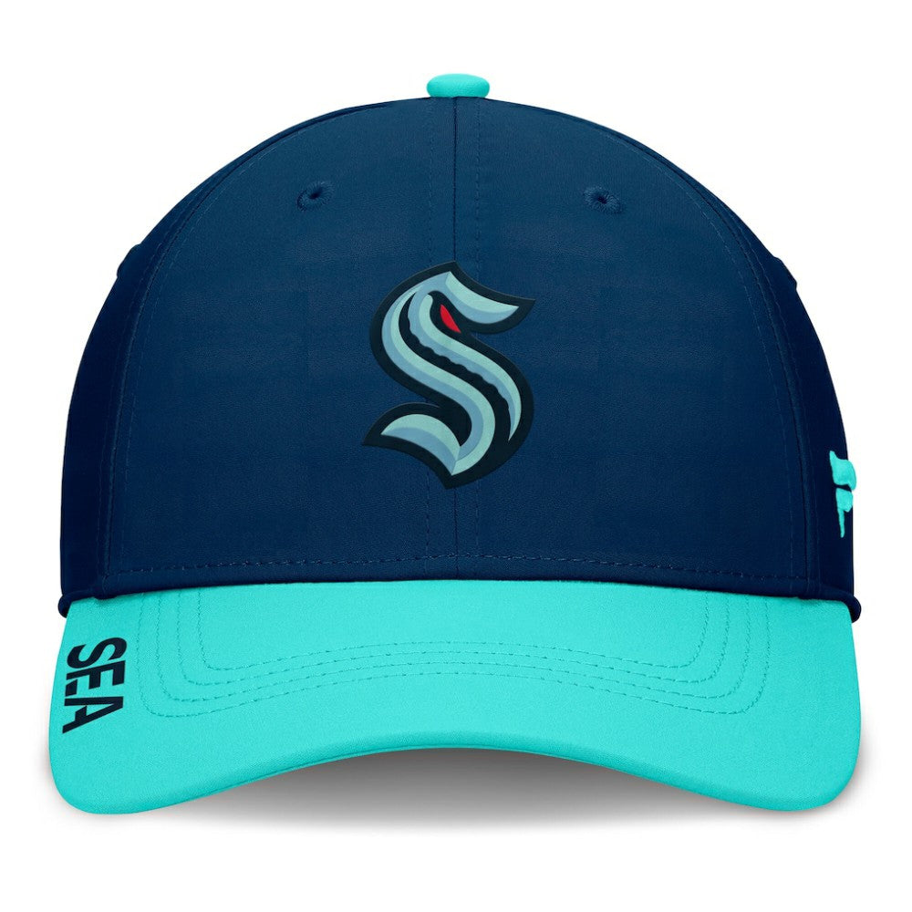 NHL Deep Sea Blue/Light Blue Seattle Kraken Fanatics Authentic Pro Rink Flex Hat