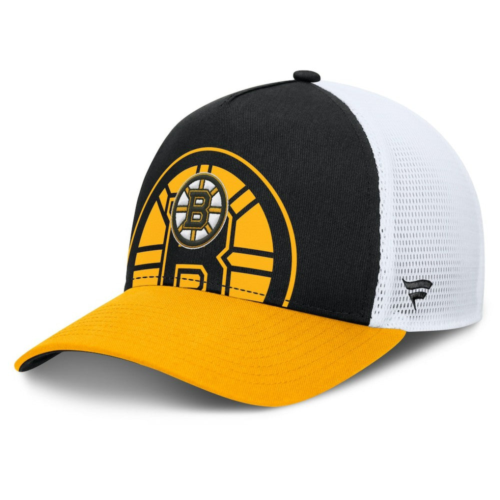 NHL Black/Gold Boston Bruins Fanatics Authentic Pro A-Frame Rink Adjustable Hat