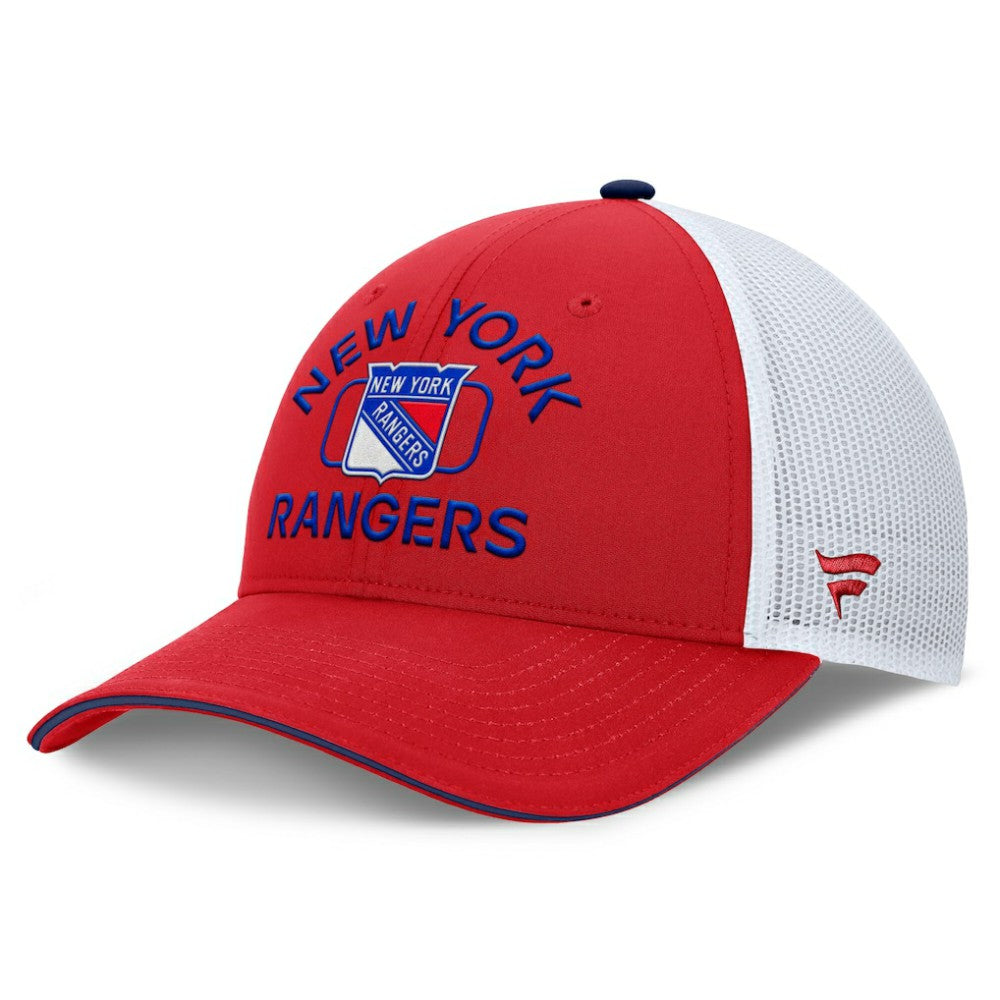 NHL Red/White New York Rangers Fanatics Authentic Pro Rink Trucker Hat
