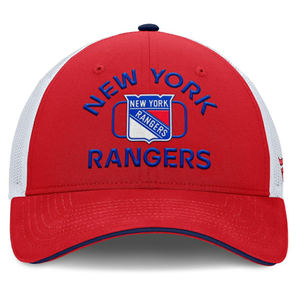 NHL Red/White New York Rangers Fanatics Authentic Pro Rink Trucker Hat