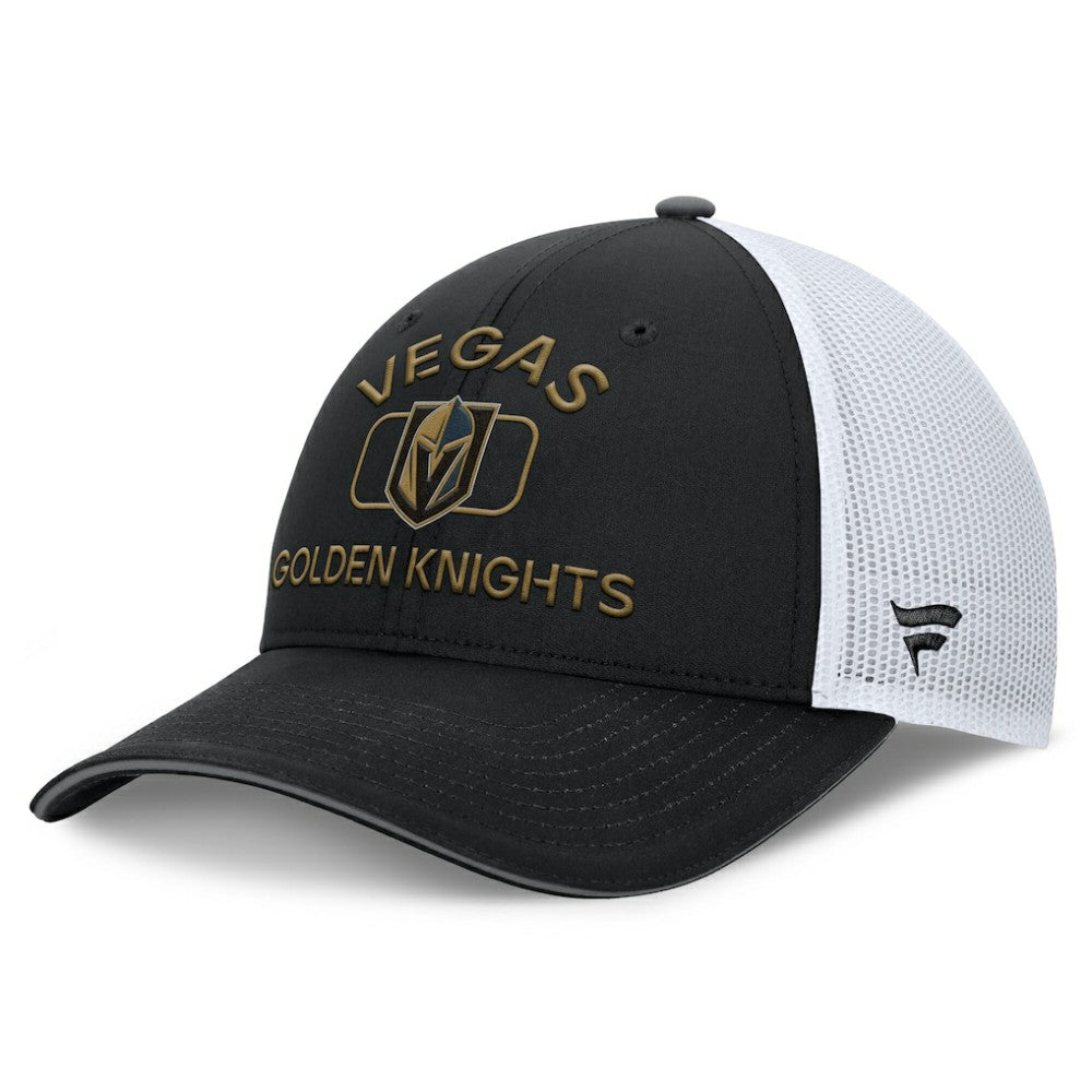 NHL Black/White Vegas Golden Knights Fanatics Authentic Pro Rink Trucker Hat