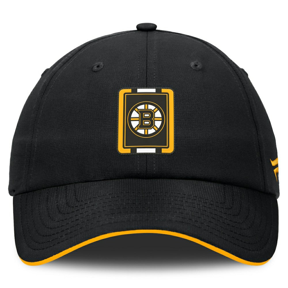 NHL Black/Gold Boston Bruins Fanatics Authentic Pro Ripstop Adjustable Hat