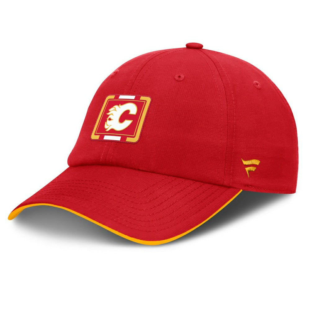 NHL Red/Gold Calgary Flames Fanatics Authentic Pro Ripstop Adjustable Hat