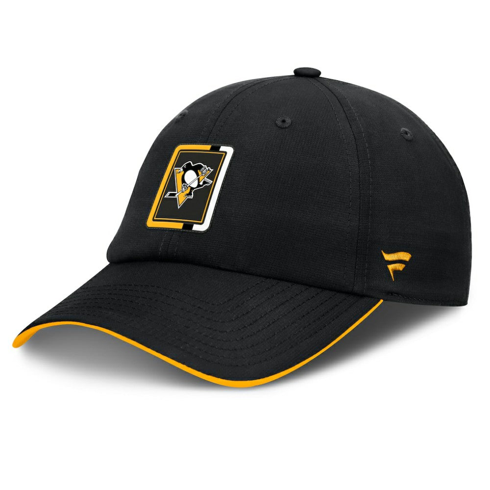 NHL Black/Gold Pittsburgh Penguins Fanatics Authentic Pro Ripstop Adjustable Hat