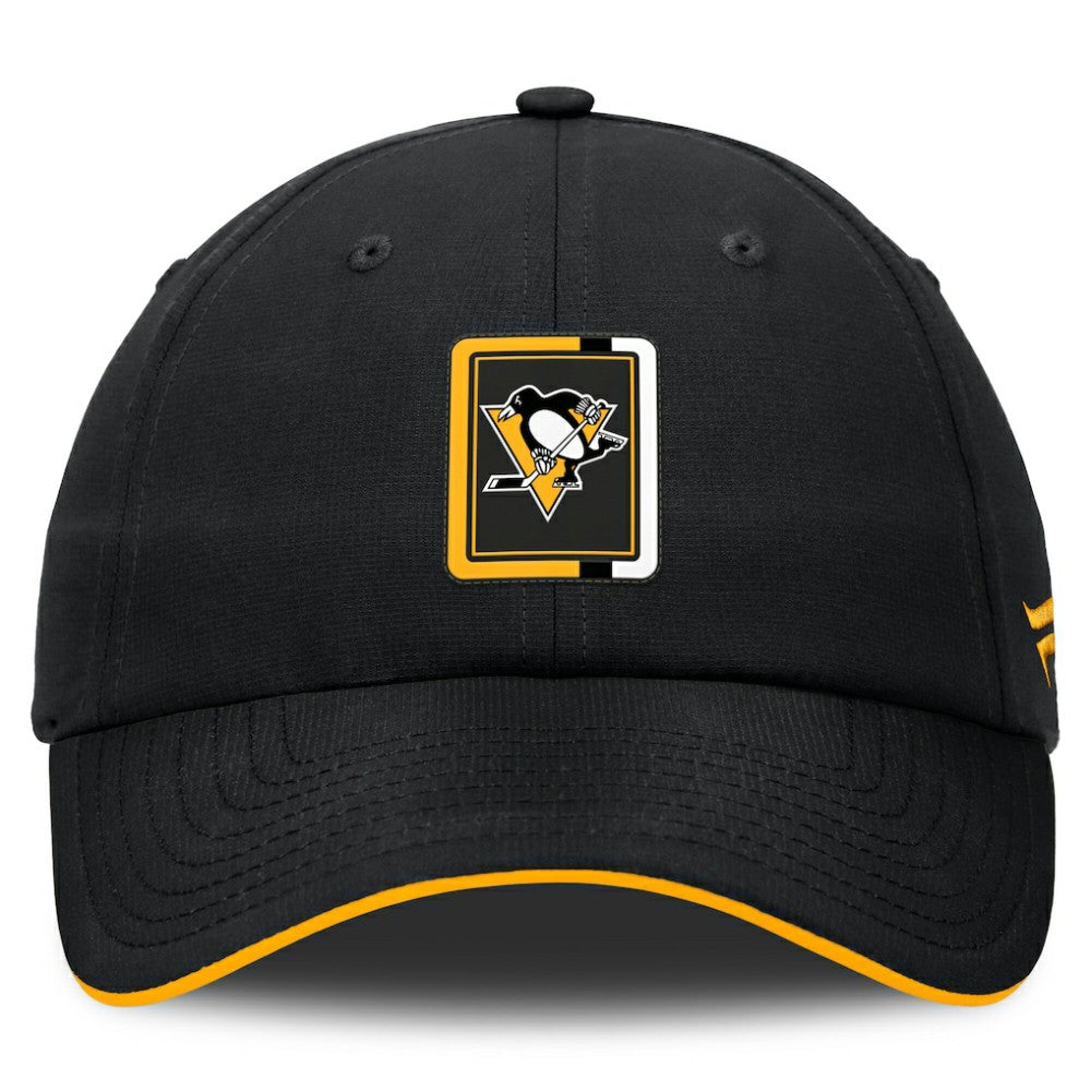 NHL Black/Gold Pittsburgh Penguins Fanatics Authentic Pro Ripstop Adjustable Hat