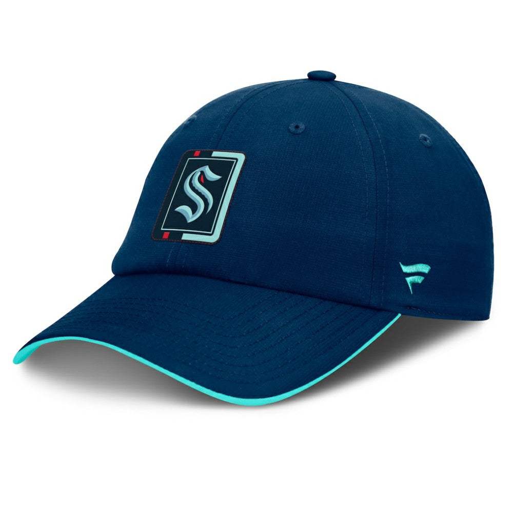 NHL Deep Sea Blue/Light Blue Seattle Kraken Fanatics Authentic Pro Ripstop Adjustable Hat