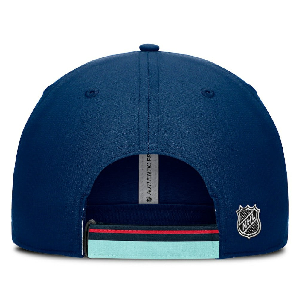 NHL Deep Sea Blue/Light Blue Seattle Kraken Fanatics Authentic Pro Ripstop Adjustable Hat