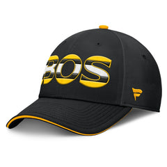NHL Black/Gold Boston Bruins Fanatics Authentic Pro Rink Team Code Flex Hat