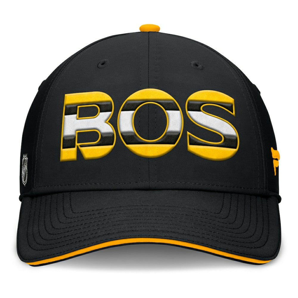 NHL Black/Gold Boston Bruins Fanatics Authentic Pro Rink Team Code Flex Hat