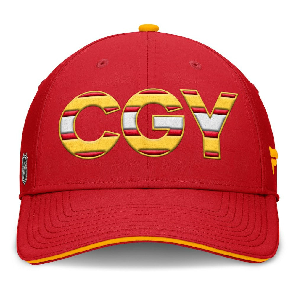 NHL Red/Gold Calgary Flames Fanatics Authentic Pro Rink Team Code Flex Hat