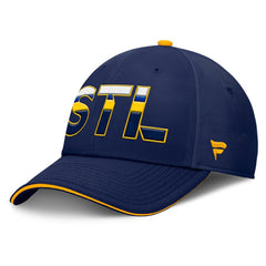 NHL Navy/Gold St. Louis Blues Fanatics Authentic Pro Rink Team Code Flex Hat