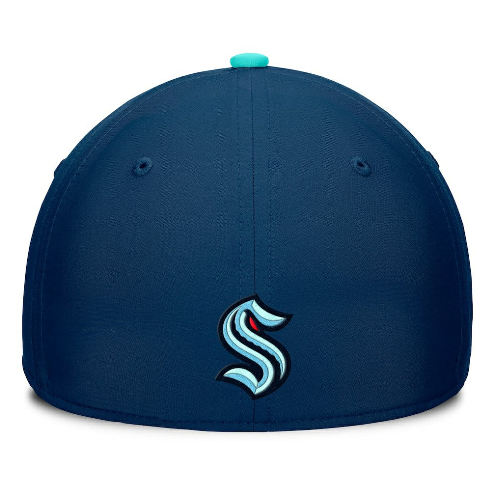 NHL Deep Sea Blue/Light Blue Seattle Kraken Fanatics Authentic Pro Rink Team Code Flex Hat