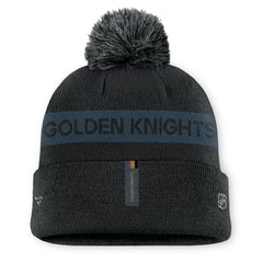 NHL Black/ Vegas Golden Knights Fanatics Women's Authentic Pro Rink Cuffed Knit Hat with Pom