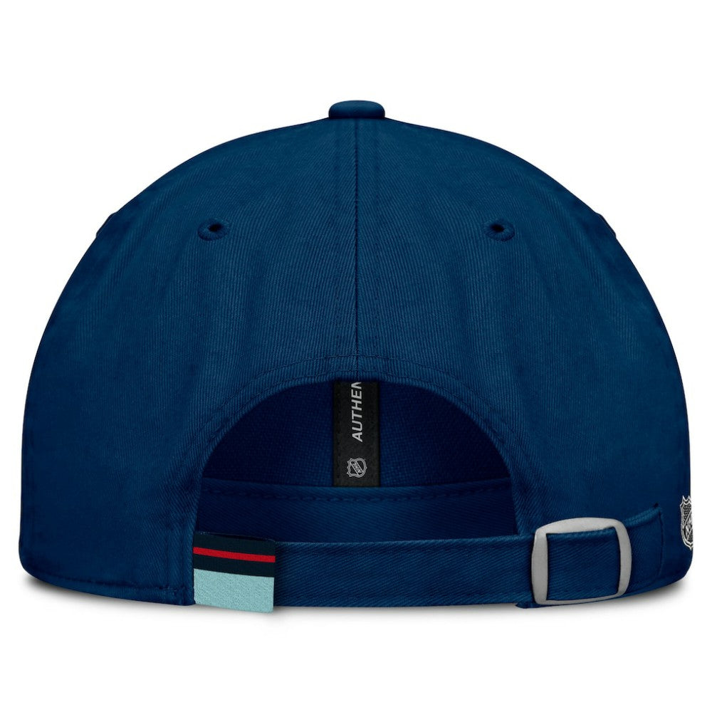 NHL Deep Sea Blue Seattle Kraken Fanatics Women's Authentic Pro Rink Adjustable Hat